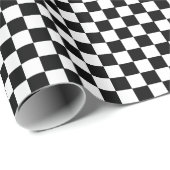 Zwart-wit schaakbordpatroon cadeaupapier (Rol Hoek)