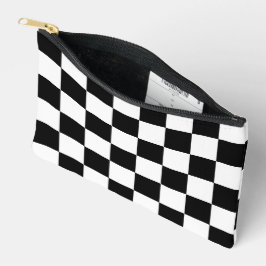 Zwart-wit schaakbordpatroon etui