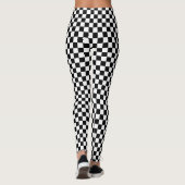 Zwart-wit schaakbordpatroon leggings (Achterkant)