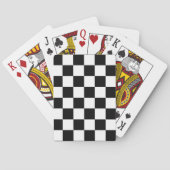 Zwart-wit schaakbordpatroon pokerkaarten (Achterkant)