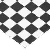 Zwart-wit schaakbordpatroon tafelkleed (Gekanteld)