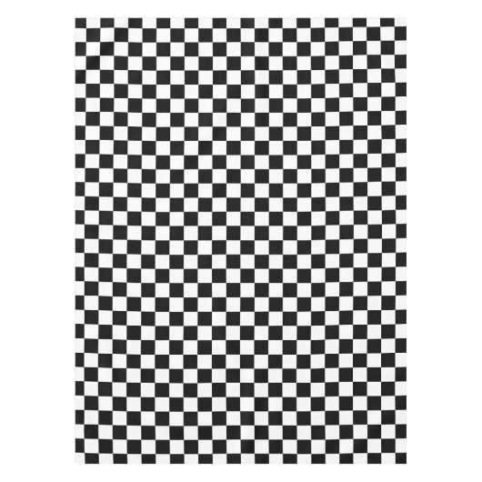 Zwart-wit schaakbordpatroon tafelkleed (Voorkant)