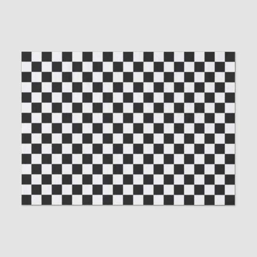 Zwart-wit schaakbordpatroon tissuepapier (Voorkant)