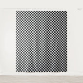 Zwart-wit schaakbordpatroon wandkleed (Voorkant)