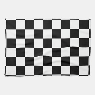 Zwart-wit schaakkeukenhanddoek theedoek