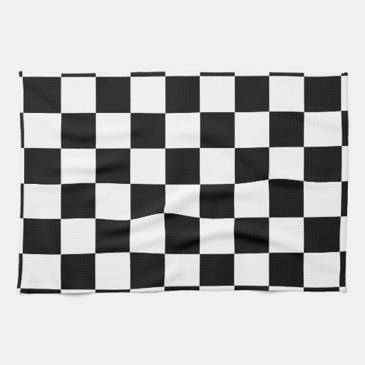 Zwart-wit schaakkeukenhanddoek theedoek (Horizontaal)