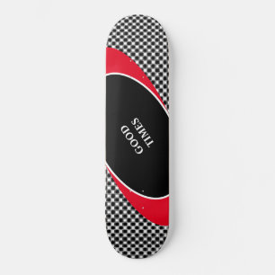 Zwart-wit schaakpatroon & golvende lijnen persoonlijk skateboard