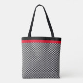 Zwart-wit schaakpatroon tote bag (Achterkant)