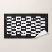 Zwart-wit schaakspelstukken bad handdoek (Handdoek)