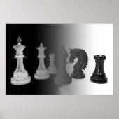 Zwart-wit schaakstrategiespel poster (Voorkant)