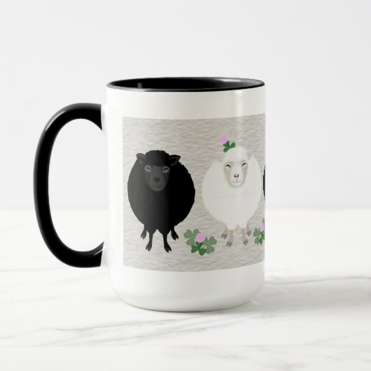 Zwart-wit schaap mok (Links)