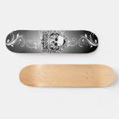Zwart-wit Schaatsen plank met schedel Skateboard (Horizontaal)