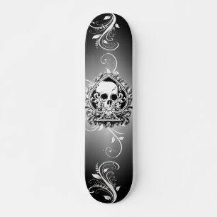 Zwart-wit Schaatsen plank met schedel Skateboard