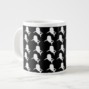 Zwart-wit Schaduw vis haai walvis patroon Grote Koffiekop