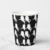 Zwart-wit Schaduw vis haai walvis patroon Papieren Bekers (Rechts)