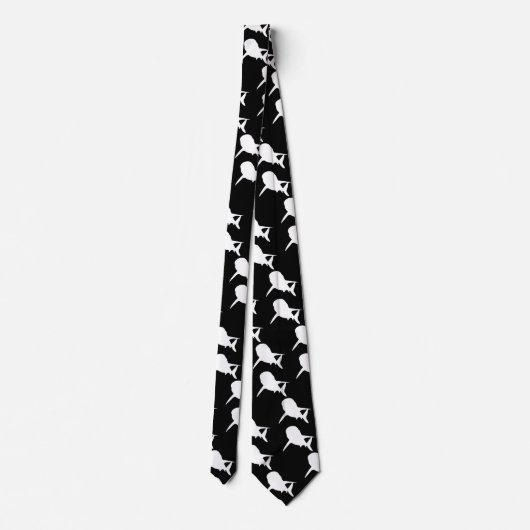 Zwart-wit Schaduw vis haai walvis patroon Stropdas (Achterkant)