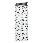 Zwart-wit Schaduw vis haai walvis patroon Thermosbeker (Gedraaid links)