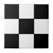Zwart-wit, schaken, controleren, checken tegeltje (Voorkant)