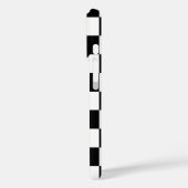 Zwart Wit Schaken iPhone Case met aangepaste tekst (Achterkant / Links)