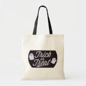 Zwart-wit Schattig Ghosts Trick or treat Tote Bag (Voorkant)