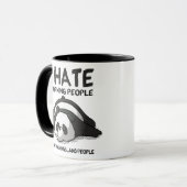 Zwart wit schattig grappig panda cartoon quote mok (Voorkant links)