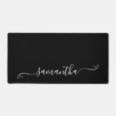 Zwart-wit Schattige Bow Handtekening Naam Bureaumat (Voorkant)