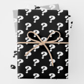 Zwart & Wit Schattige Cadeauverpakking (vraagteken Inpakpapier Vel (In situ)