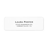 Zwart & Wit Schattige Elegante Minimalistische Sti Etiket (Voorkant)