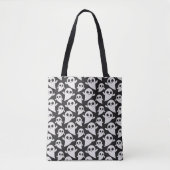 Zwart-wit Schattige Ghosts Pattern Halloween Tote Bag (Voorkant)