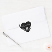 Zwart-wit Schattige Harten Wavy Silver Dank u Hart Sticker (Envelop)