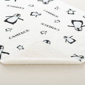 Zwart wit Schattige Pinguïn Gepersonaliseerde baby Sherpa Deken (3/4)