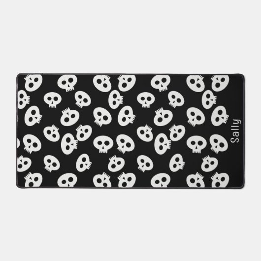 Zwart-wit Schattige Schedel Pattern Desk Mat (Voorkant)