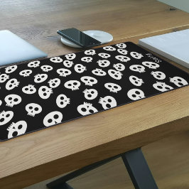 Zwart-wit Schattige Schedel Pattern Desk Mat