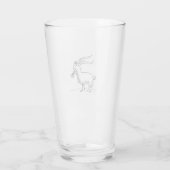 Zwart-wit Schattige Smiling Goat Cartoon Glas (Achterkant)