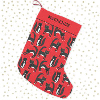 Zwart-wit Schattige Tuxedo Kat Rood Gepersonalisee