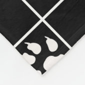 Zwart Wit Schattige Windowpane Paw Plaid Fleece Deken (Hoek)