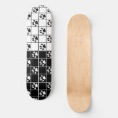 Zwart Wit Schattige Windowpane Paw Plaid Persoonlijk Skateboard (Voorkant)