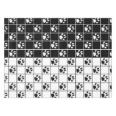 Zwart Wit Schattige Windowpane Paw Plaid Tafelkleed (Voorkant (Horizontaal))