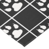 Zwart Wit Schattige Windowpane Paw Plaid Tafelkleed (Gekanteld)