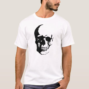 Zwart Wit Schedel Fantasie Kunst T-shirt