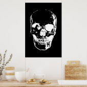 Zwart & Wit Schedel Fantasy Kunst Poster (Keuken)