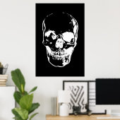 Zwart & Wit Schedel Fantasy Kunst Poster (Thuiskantoor)
