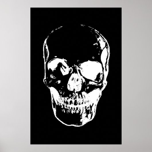 Zwart & Wit Schedel Fantasy Kunst Poster (Voorkant)