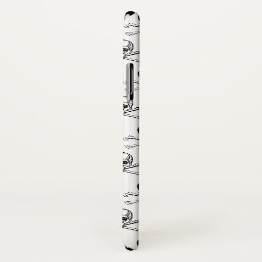 Zwart wit schedel Halloween Aangepast monogram Case-Mate iPhone Case (Achterkant / rechts)