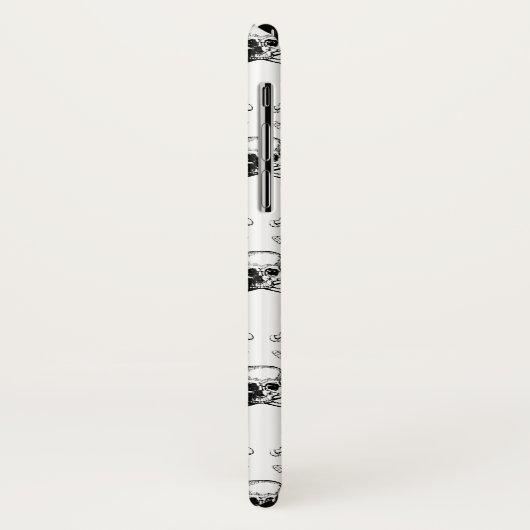 Zwart wit schedel Halloween Aangepast monogram Case-Mate iPhone Case (Achterkant/links)