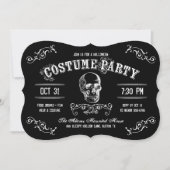 Zwart-wit schedel Halloween kostuum feest Kaart (Voorkant)