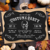 Zwart-wit schedel Halloween kostuum feest Kaart
