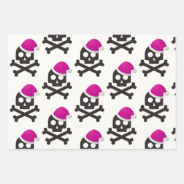 Zwart & wit schedel inpakpapier