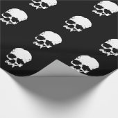 Zwart & Wit Schedel Kerst Wrapping Papier (Hoek)
