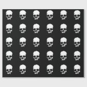 Zwart & Wit Schedel Kerst Wrapping Papier (Vlak)